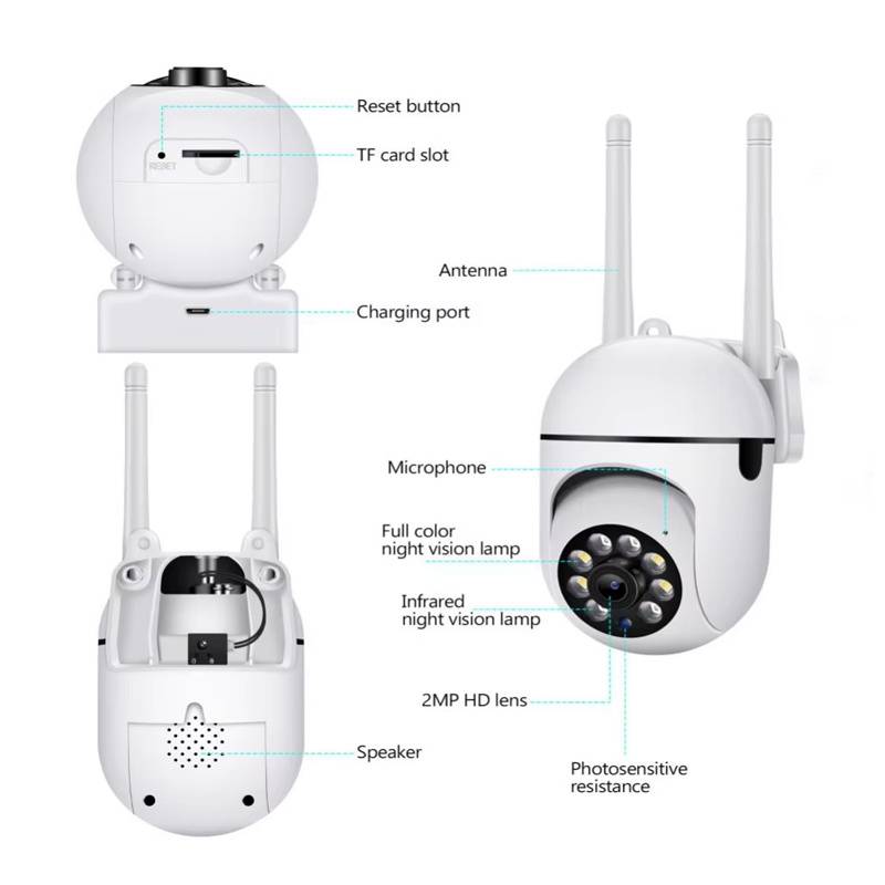1080P WiFi Home Security CCTV Camera With Night Vision 2.4GHz 2.4G Surveillance Camera 1080P WiFi Home Security CCTV Camera With Night Vision 2.4GHz Indoor PTZ WiFi Camera - Image 6