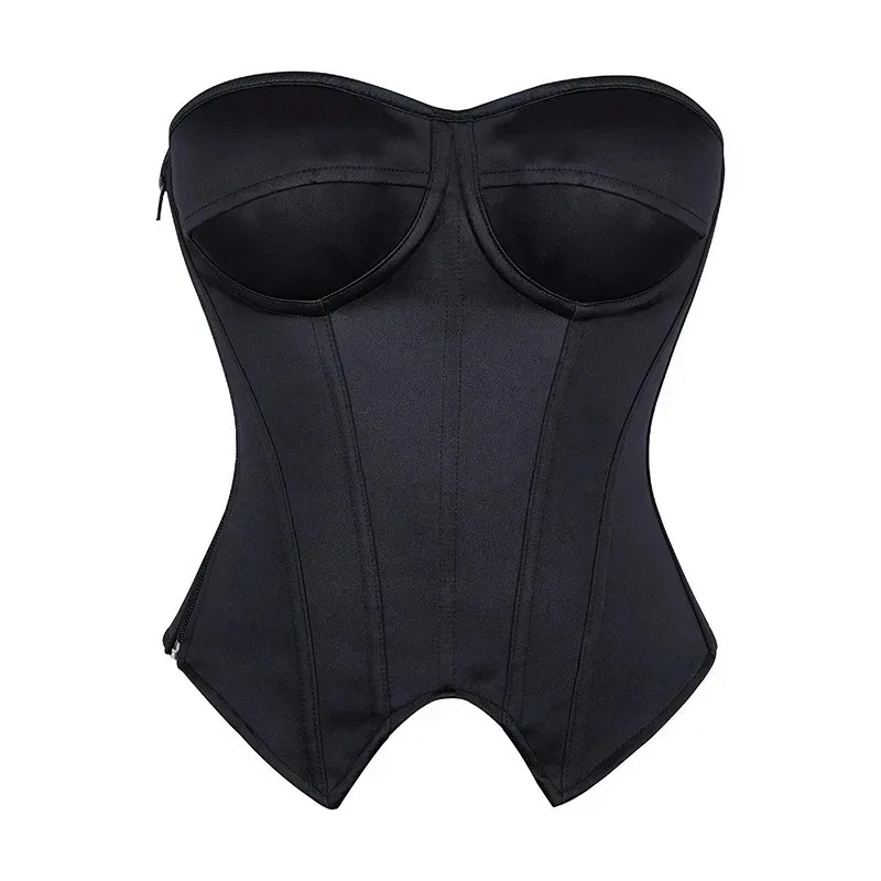 Bestseller Women's Striped Blazer with Built-in Underwire Bra, Side Zipper & Boned Corset Design - Slim Fit Fashion Jacket - Image 5